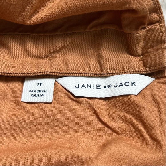 Janie & Jack 2T Romper Brown with Puffed Sleeves - Picture 3 of 12